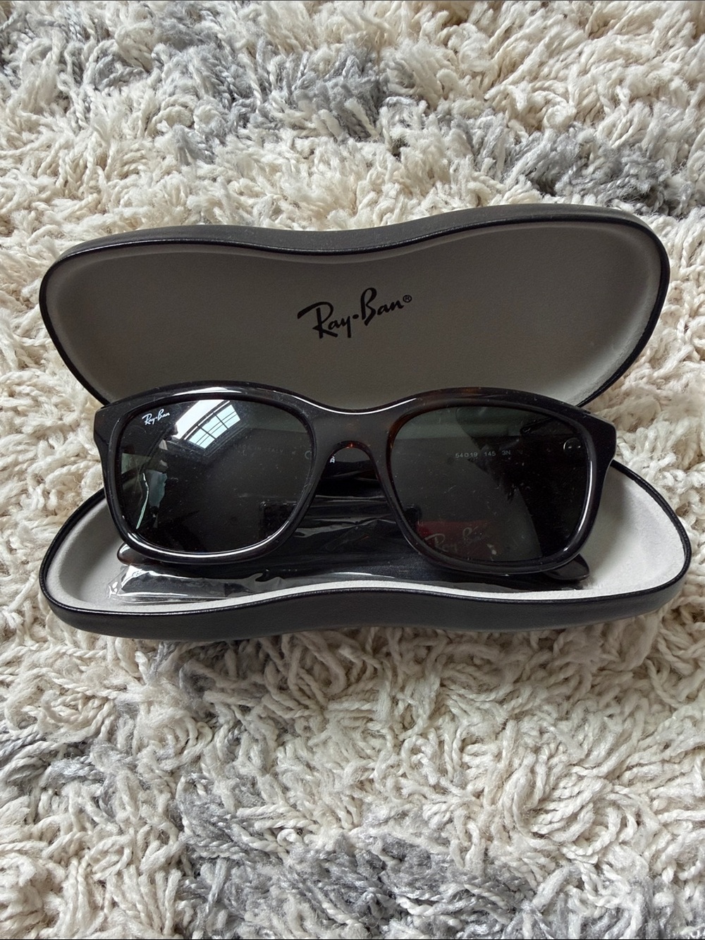 Ray-Ban Black Lensed Sunglasses with Dark Tortoiseshell Frame